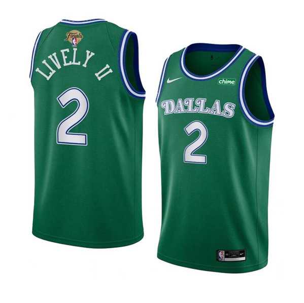 Men%27s Dallas Mavericks #2 Dereck Lively II Green 2024 Finals Classic Edition Stitched Basketball Jersey Dzhi->dallas mavericks->NBA Jersey